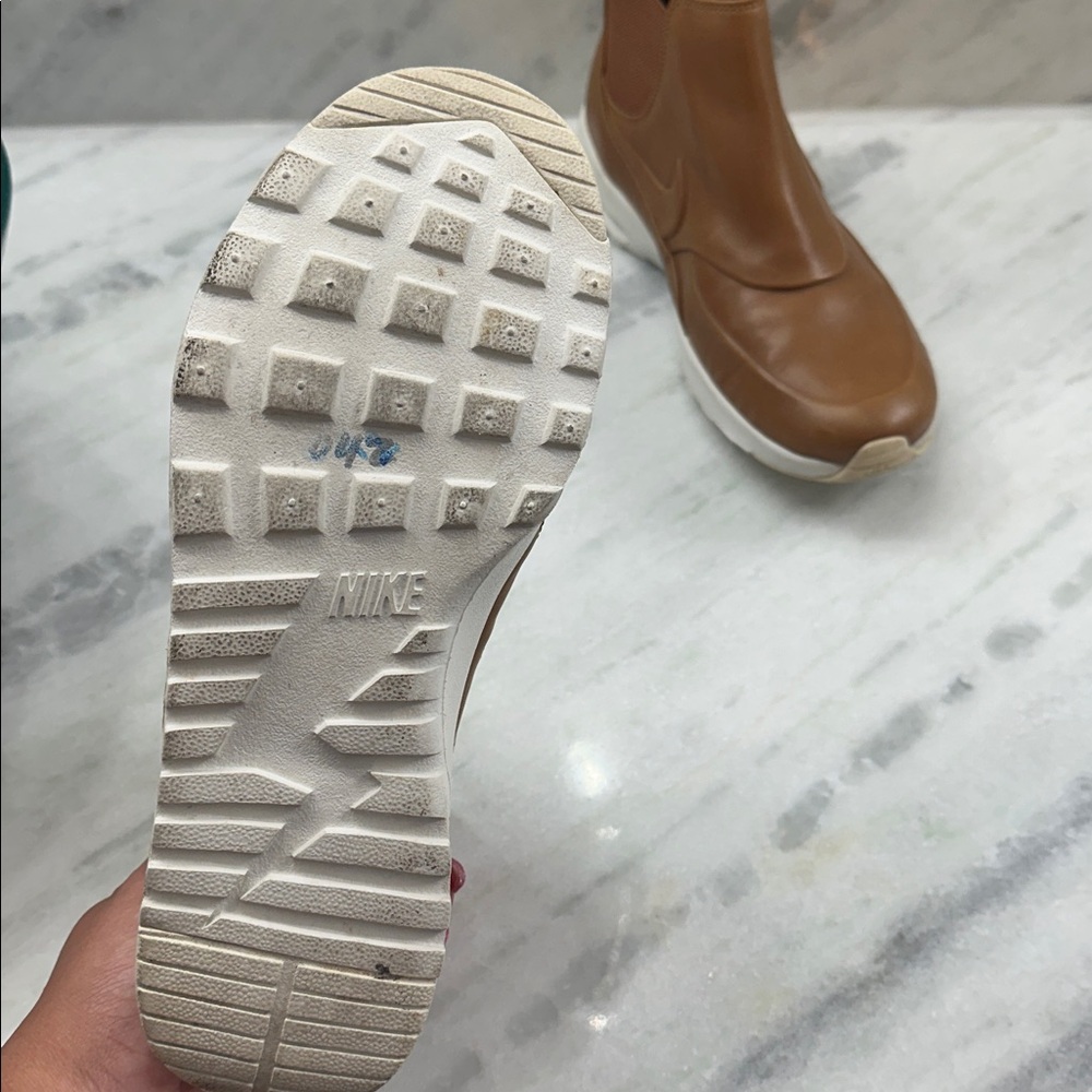 Brown Leather Slip-On Nike Sneakers - Picture 3 of 5